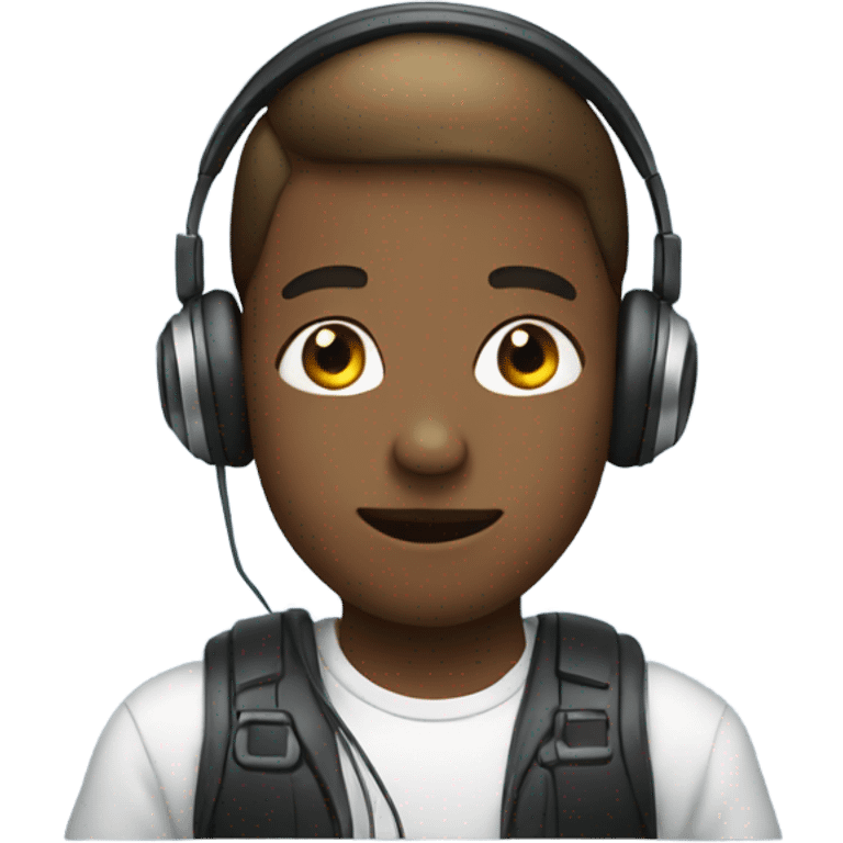 boy with headphones and phone emoji