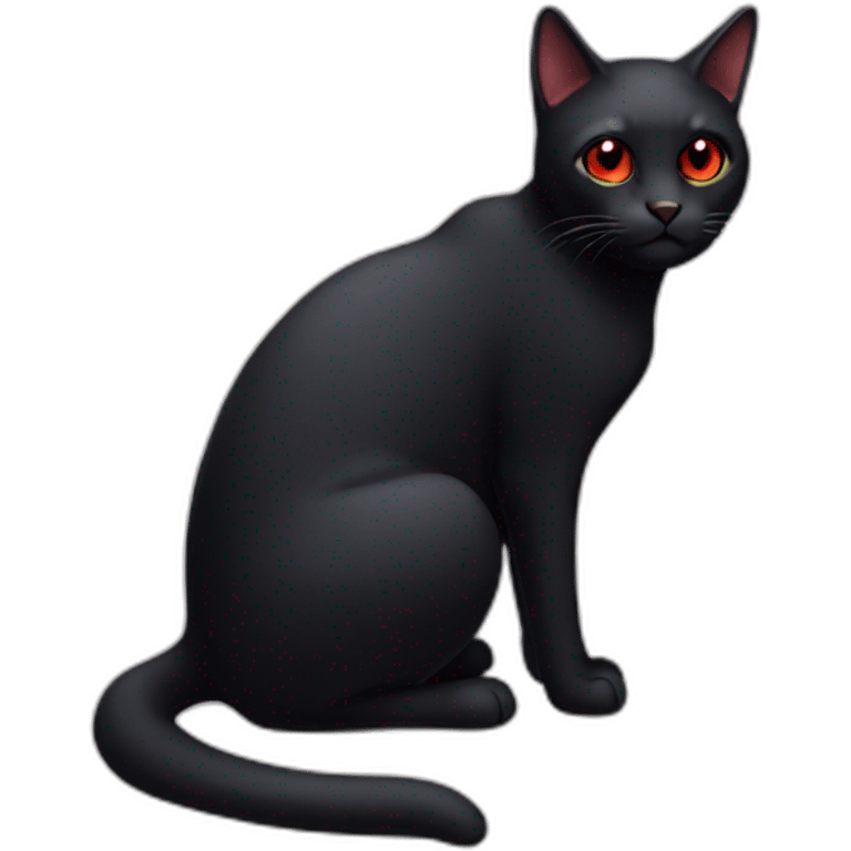 Black cat with red eyes  emoji