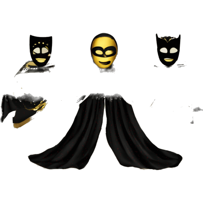 Black and gold masquerade party table  emoji