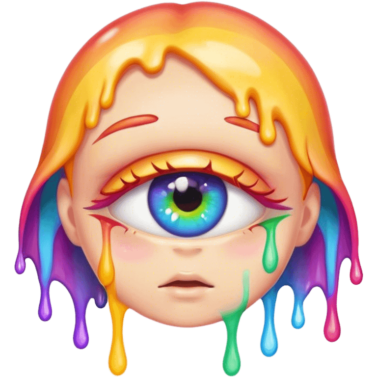 cute melted rainbow eye emoji