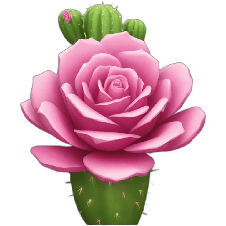 Fleur cactus rose emoji