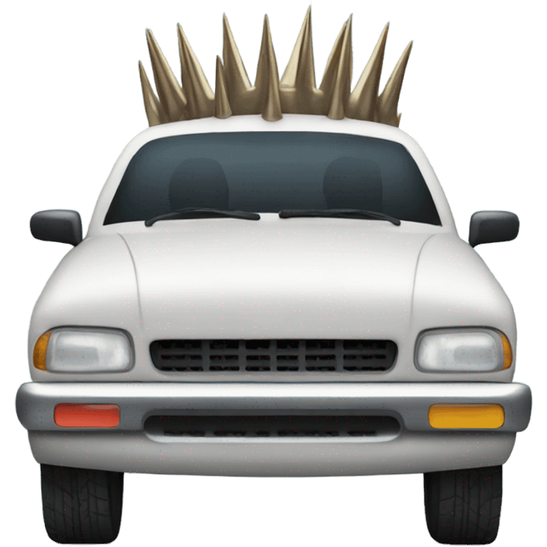 Car with spikes on front  emoji