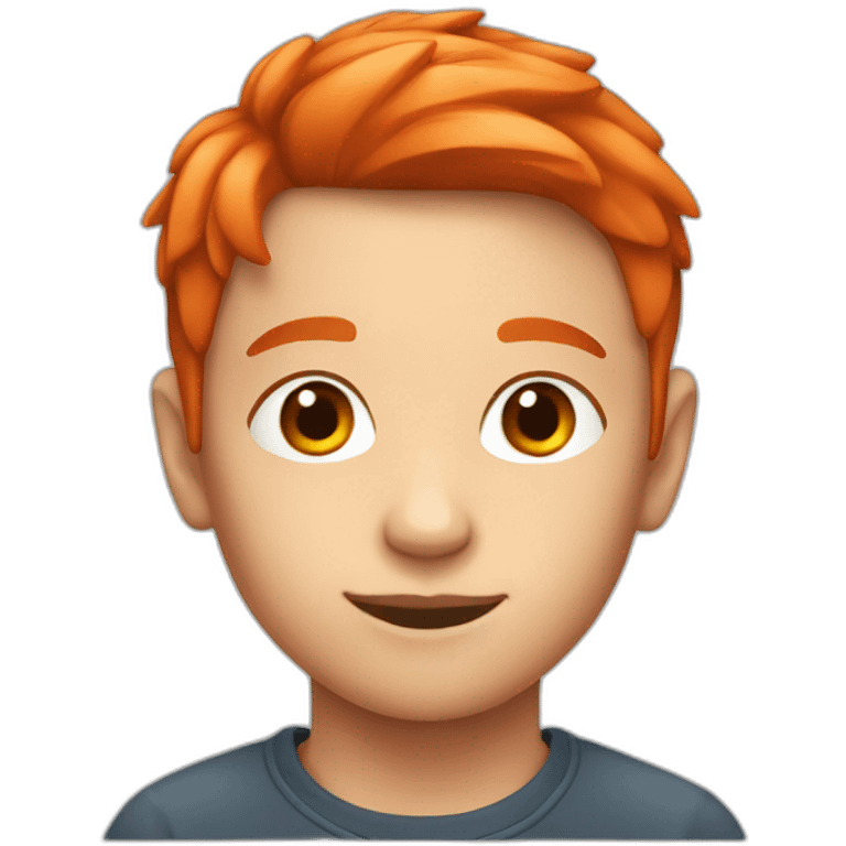 Young boy with red-orange hair, 11 years old emoji