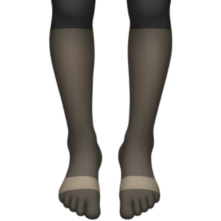 Feet in tights corporal color with reinforced toes emoji