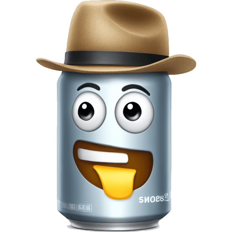 Soda can with a hat  emoji