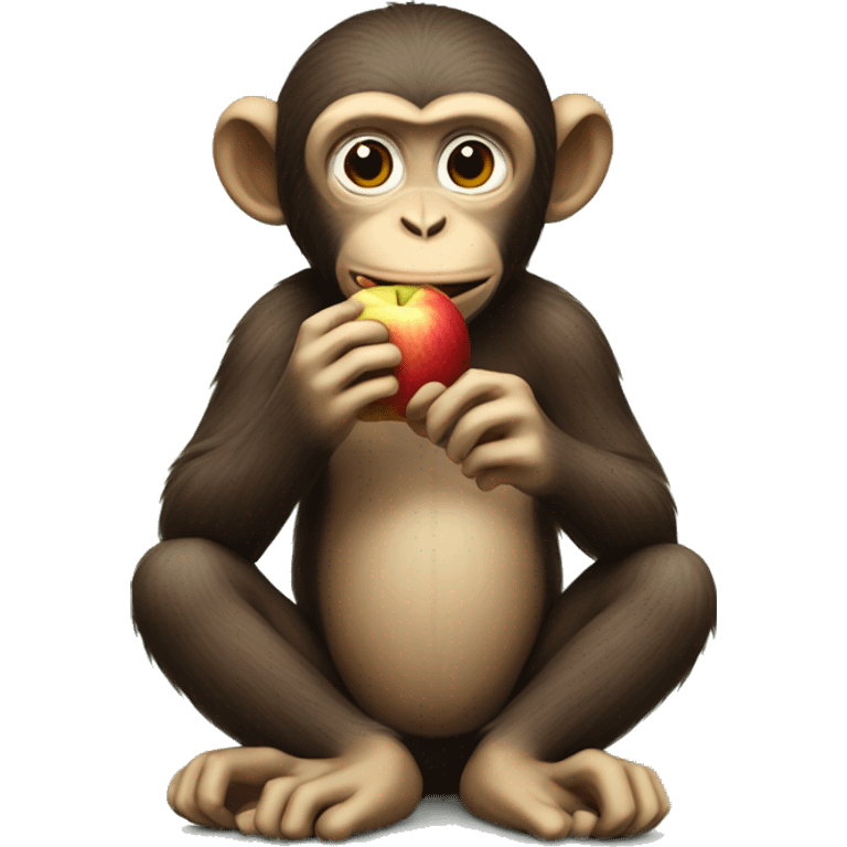 Monkey eating an apple emoji