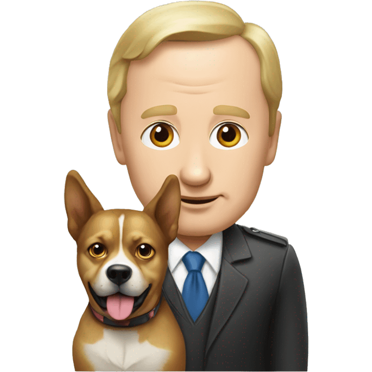 Vladimir poutine with a dog emoji