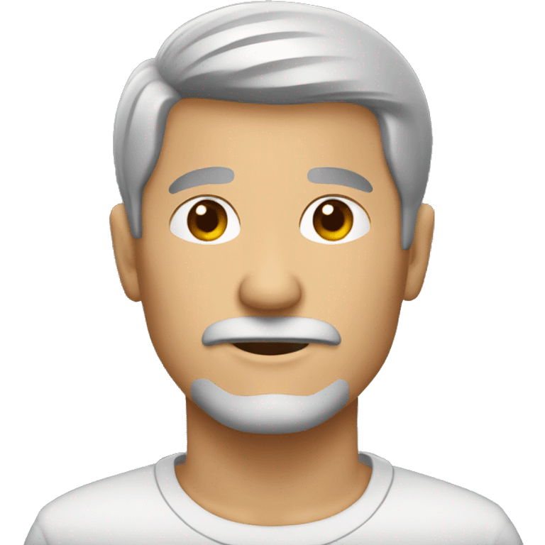 A gray haired man with a goatee, bowl cut emoji