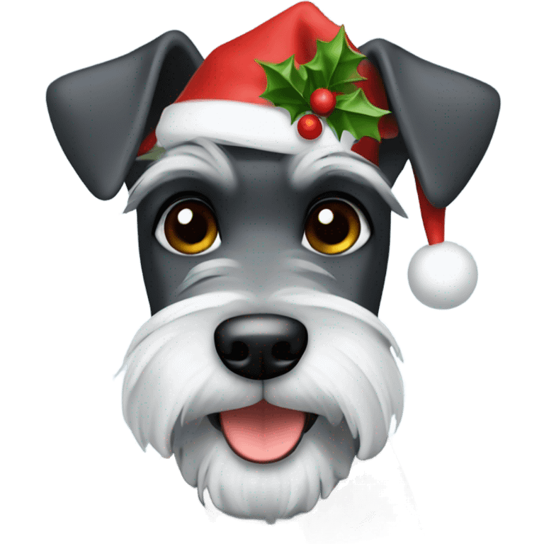 A christmas Miniature schnauzer  emoji