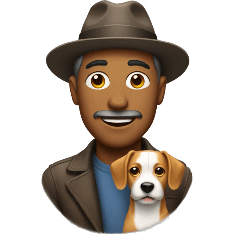 Man with Dog wearing hat emoji