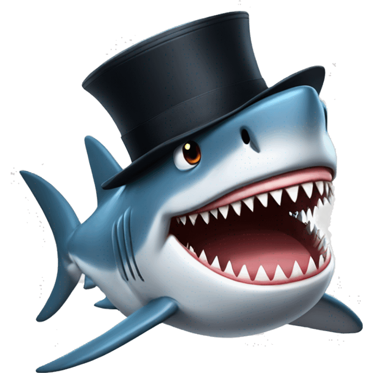 Shark with tophat emoji