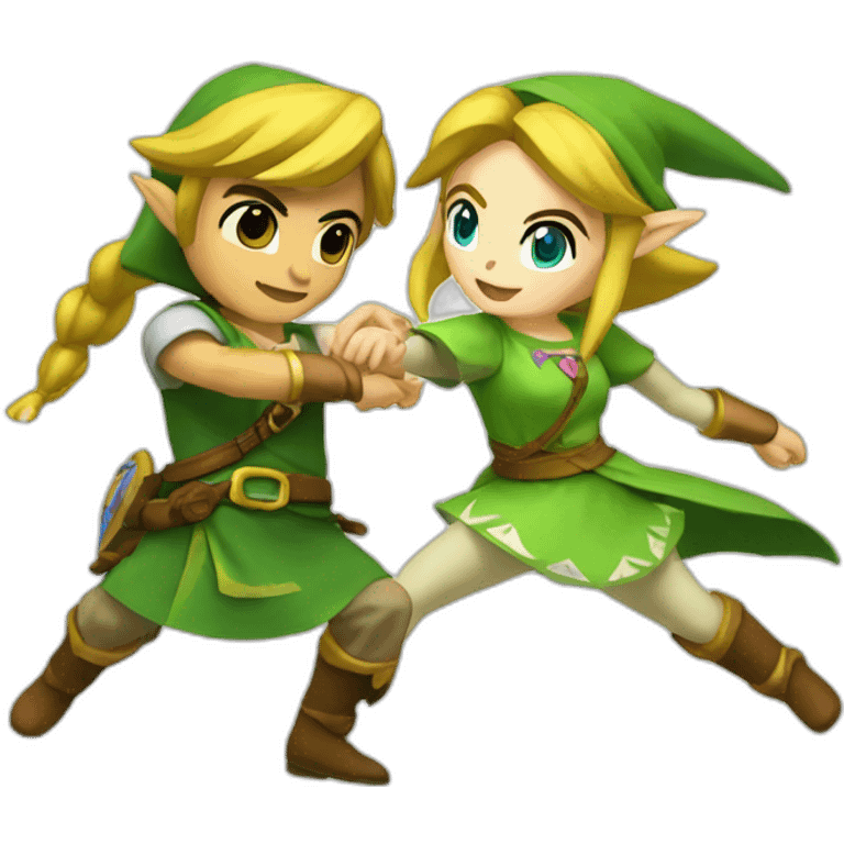 Link and zelda dancing emoji