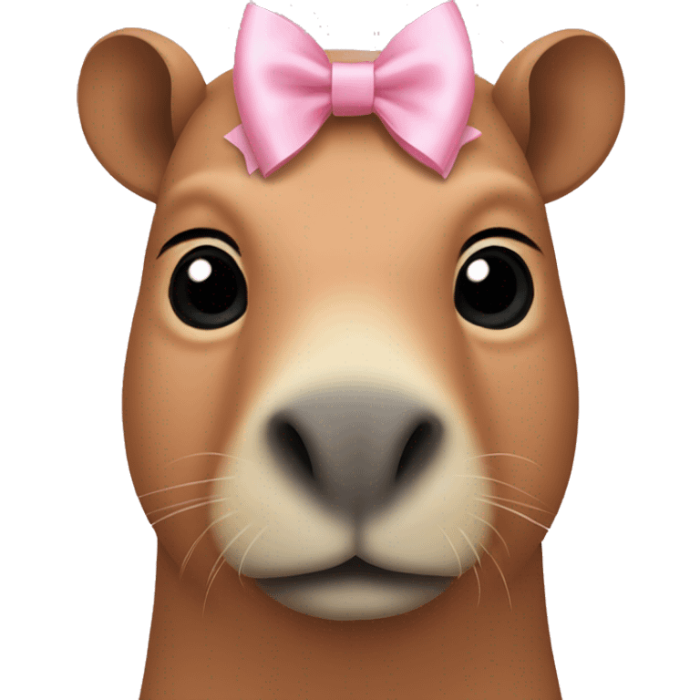 Capibara light pink bow emoji