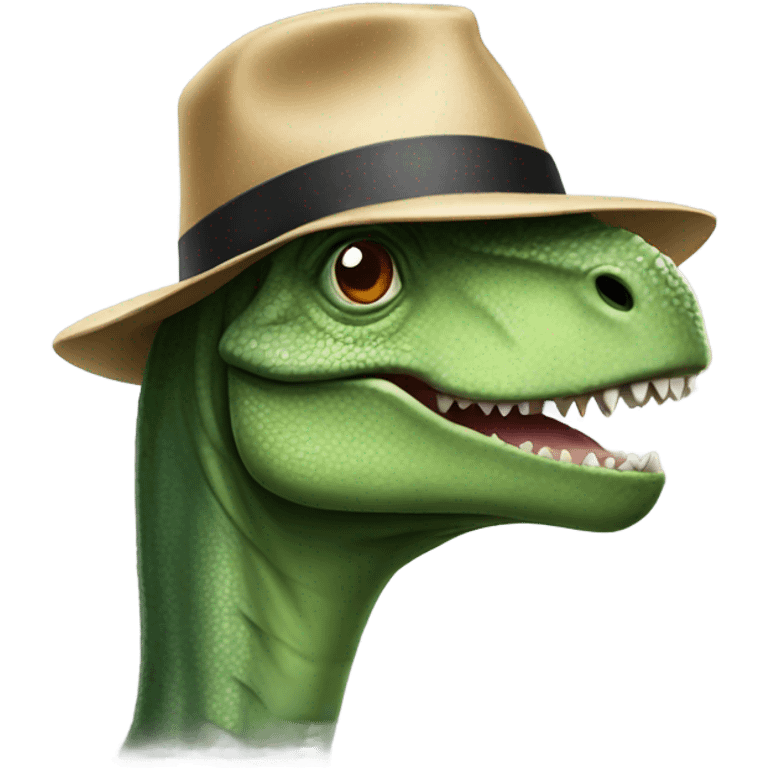 Dinosaur with hat emoji