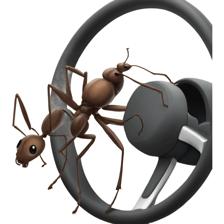 Ant on a steering wheel  emoji