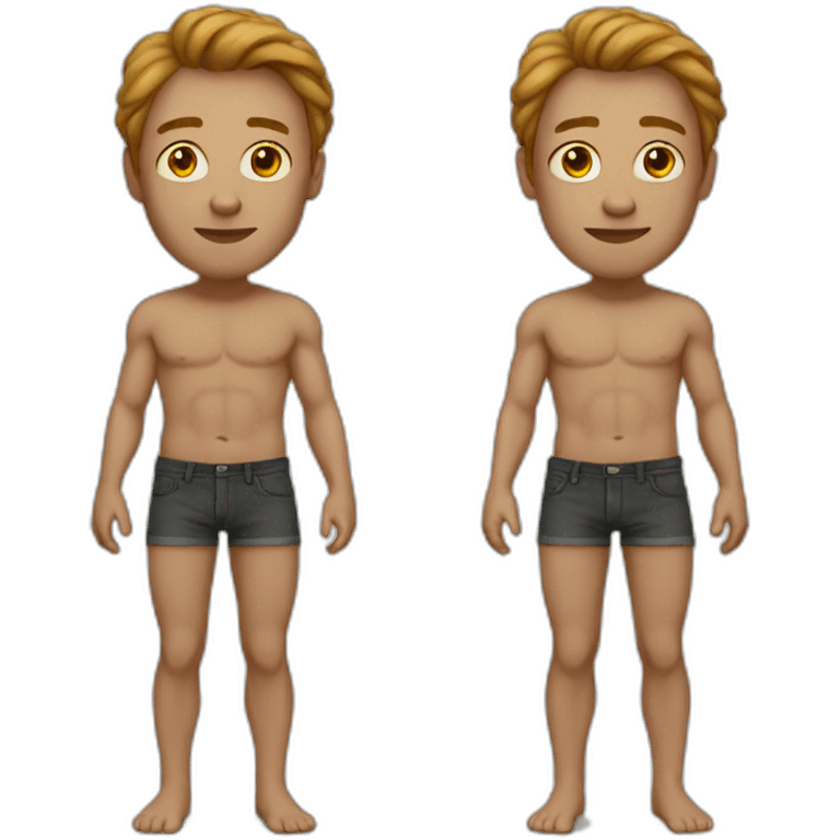 man with just skin instead of pants emoji