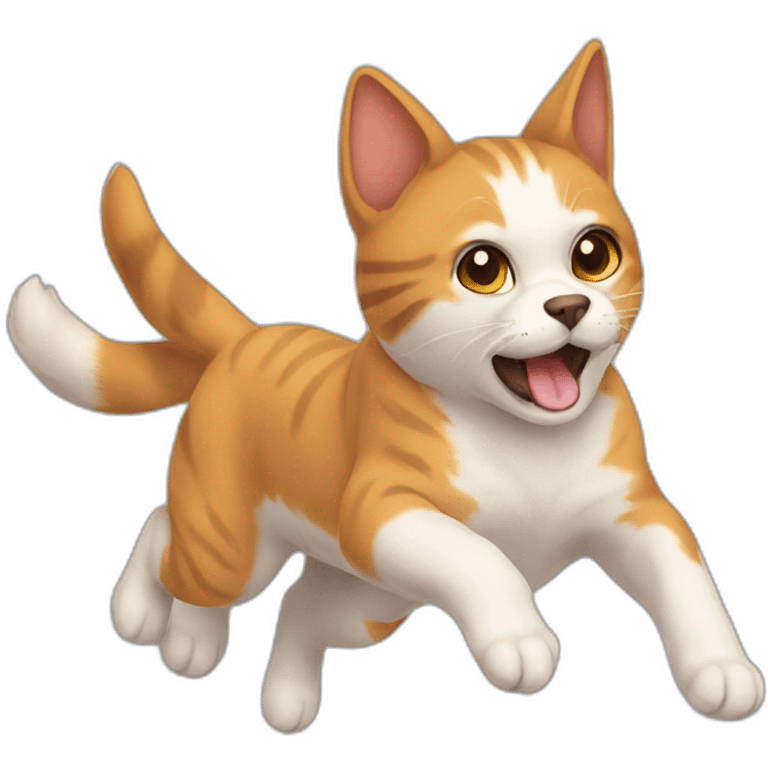 Flying dog rating cat emoji