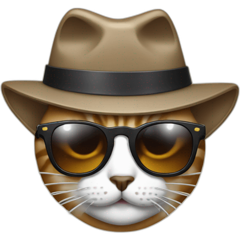 Cat with grill and shades and hat emoji