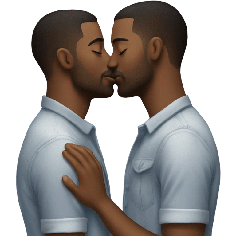 Hot gay couple kissing emoji