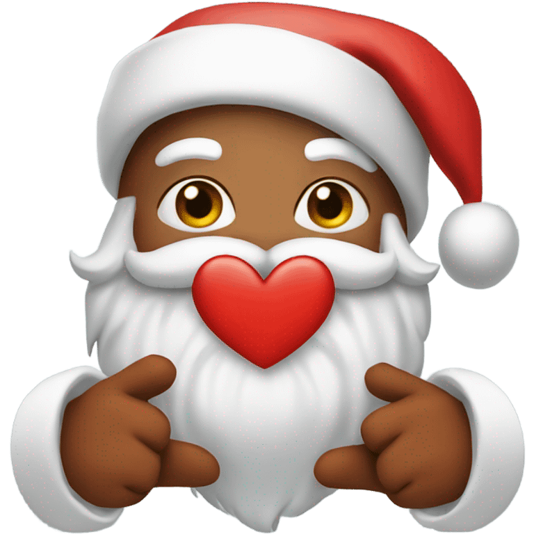 Santa Making the heart sign  emoji