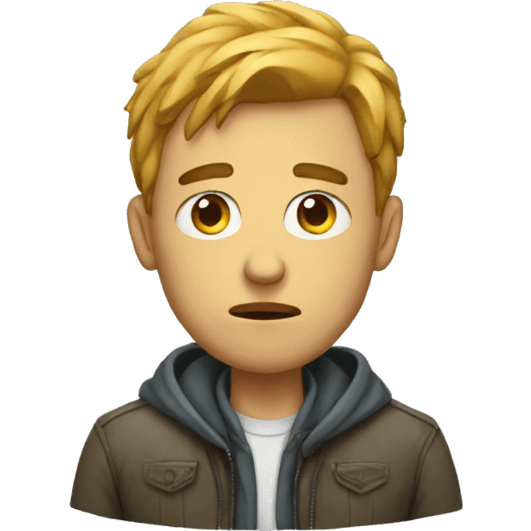 sad man in jacket emoji