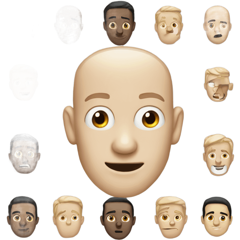 White man white a big nose and ears with missing teeth and black hair emoji