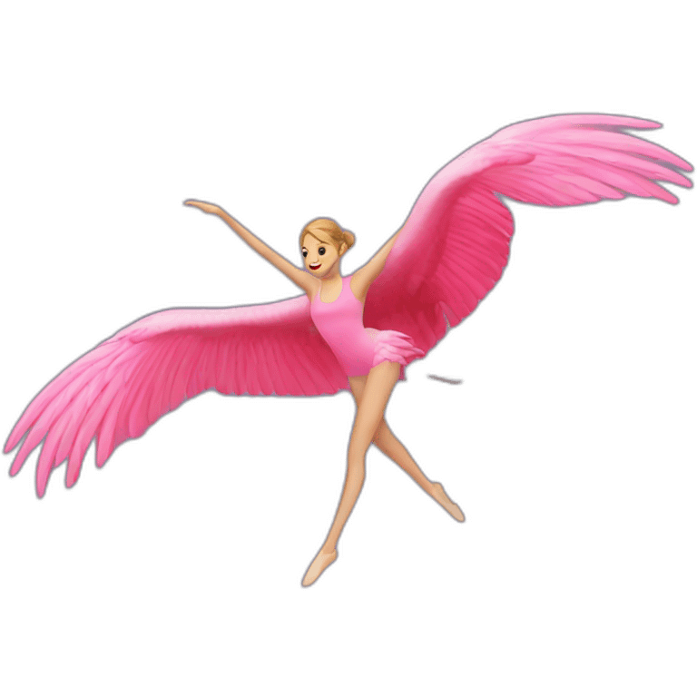 Flamingo fitness girl flying emoji