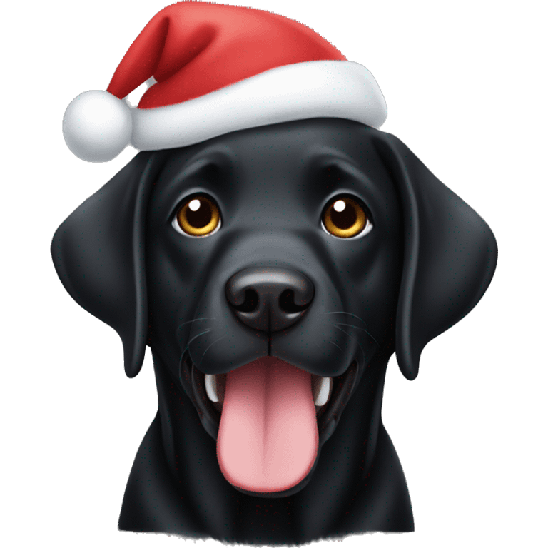 Black Christmas Labrador  emoji