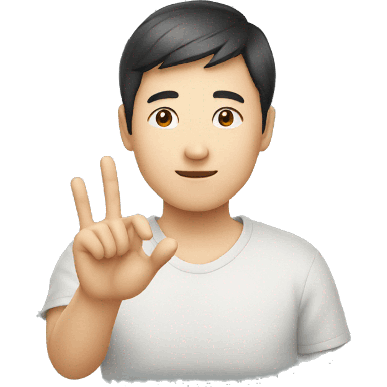 chinese guy say thanks with hand sign emoji