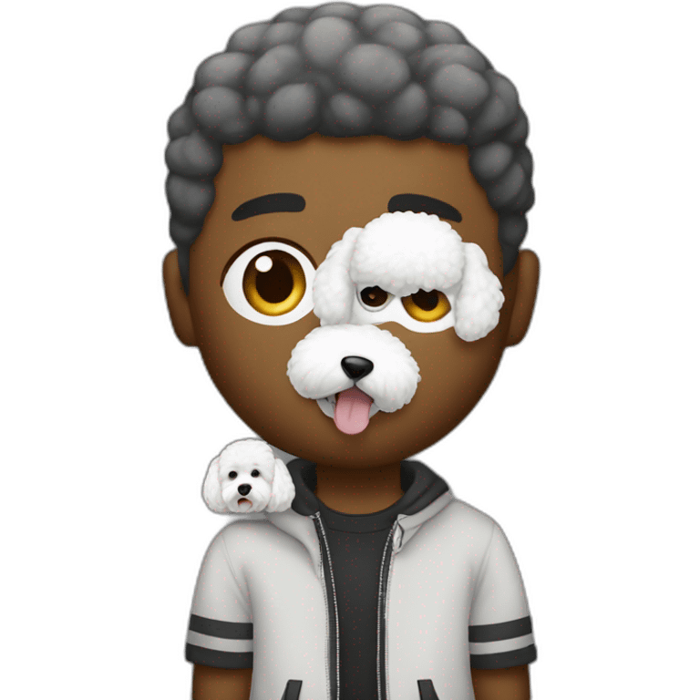 rappers men with bichon emoji