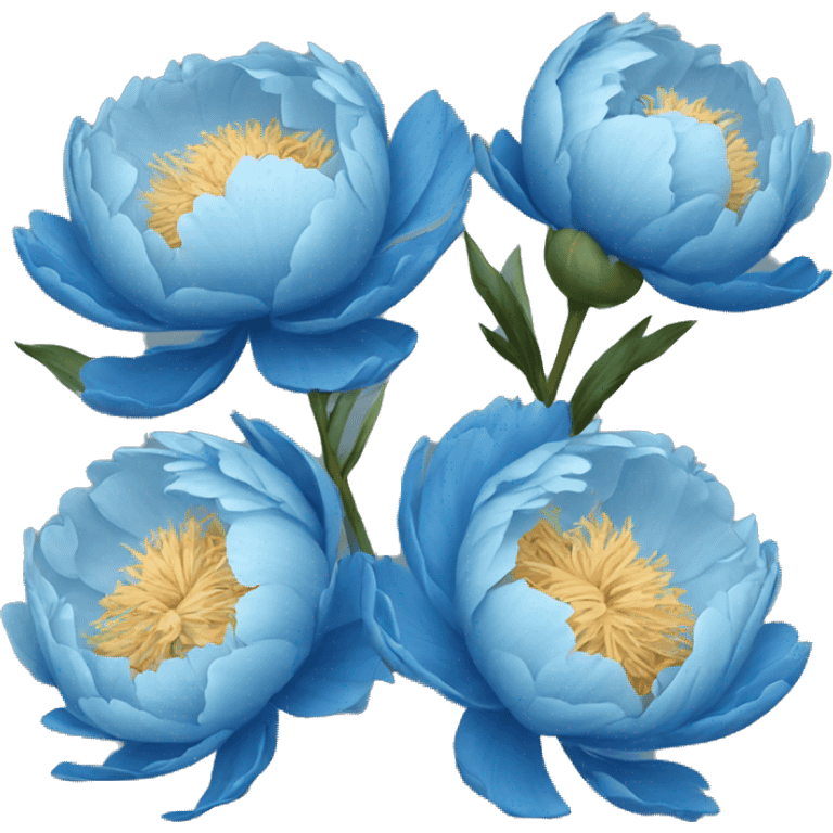 Blue peonies emoji