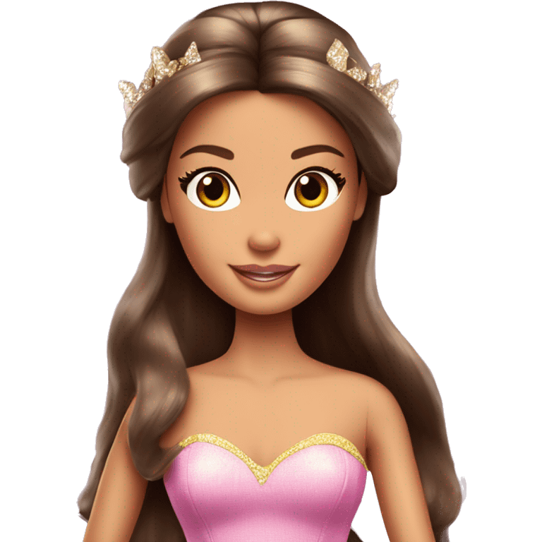 Attractive Barbie brunette tan fairy princess emoji