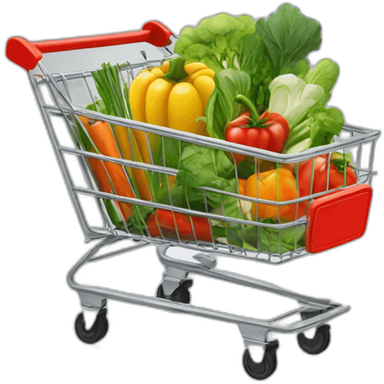 shopping cart with vegetables emoji