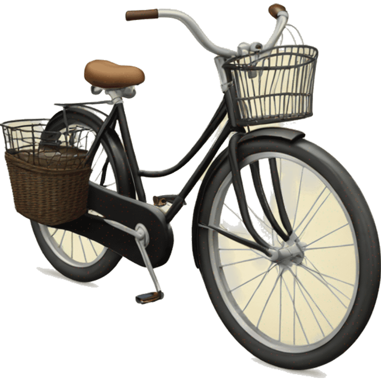  vintage black bicycle  with a front basket  emoji