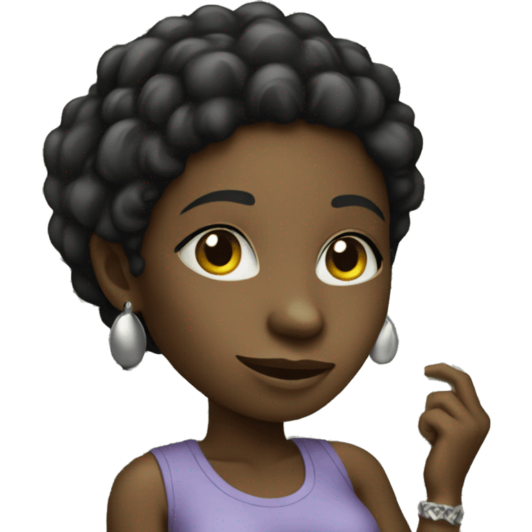 Black girl with money emoji