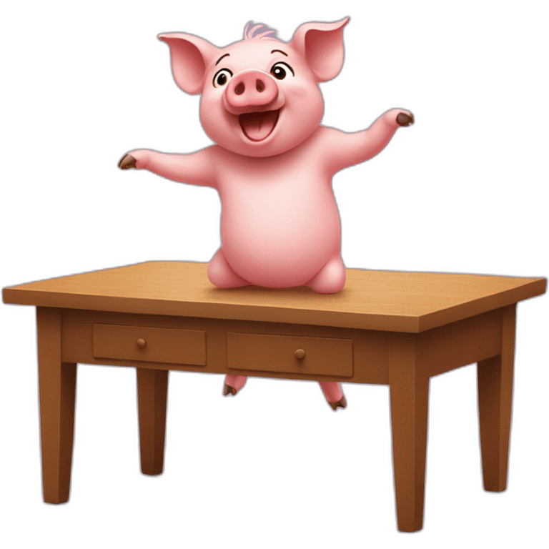 pig dancing on a table emoji