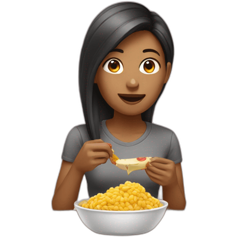 female-programmer-eating-food emoji