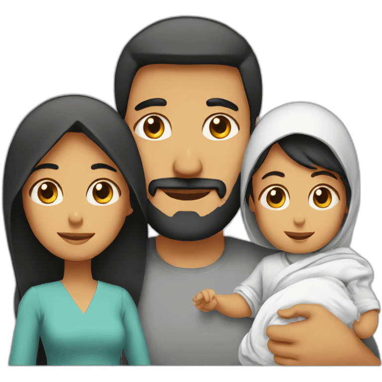 Arabic Dad,mom and little baby emoji