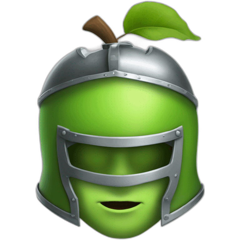 green apple in a knight helmet emoji