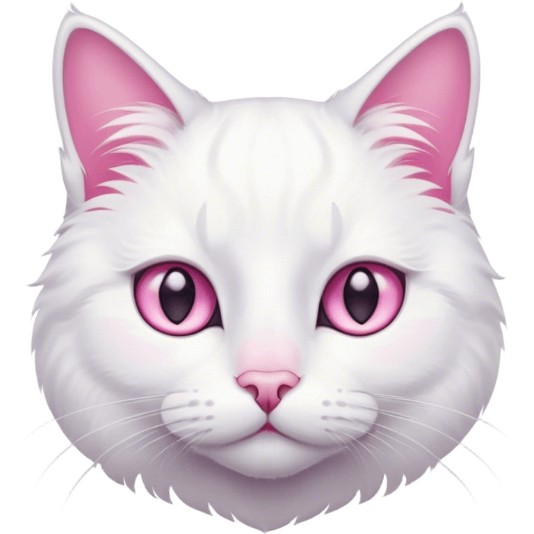 White cat-pink whiskers emoji