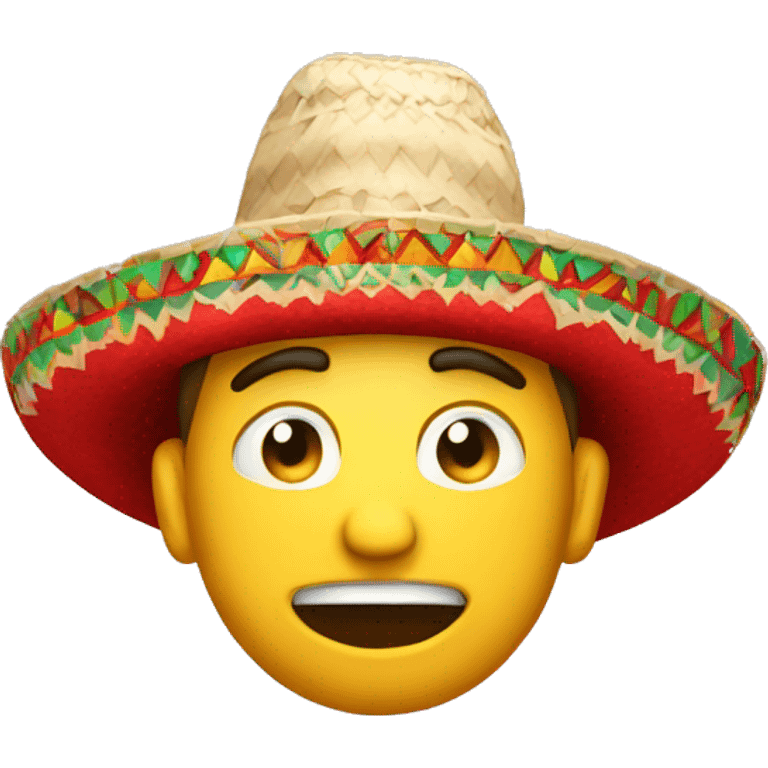 guy in mexican hat that is red and embarrassed  emoji