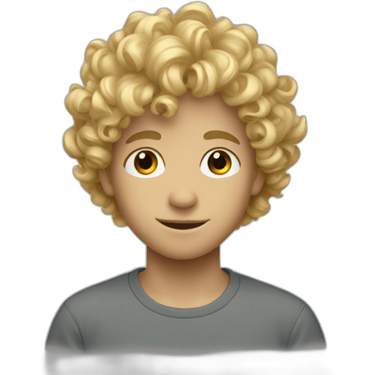 blond curly haired boy emoji