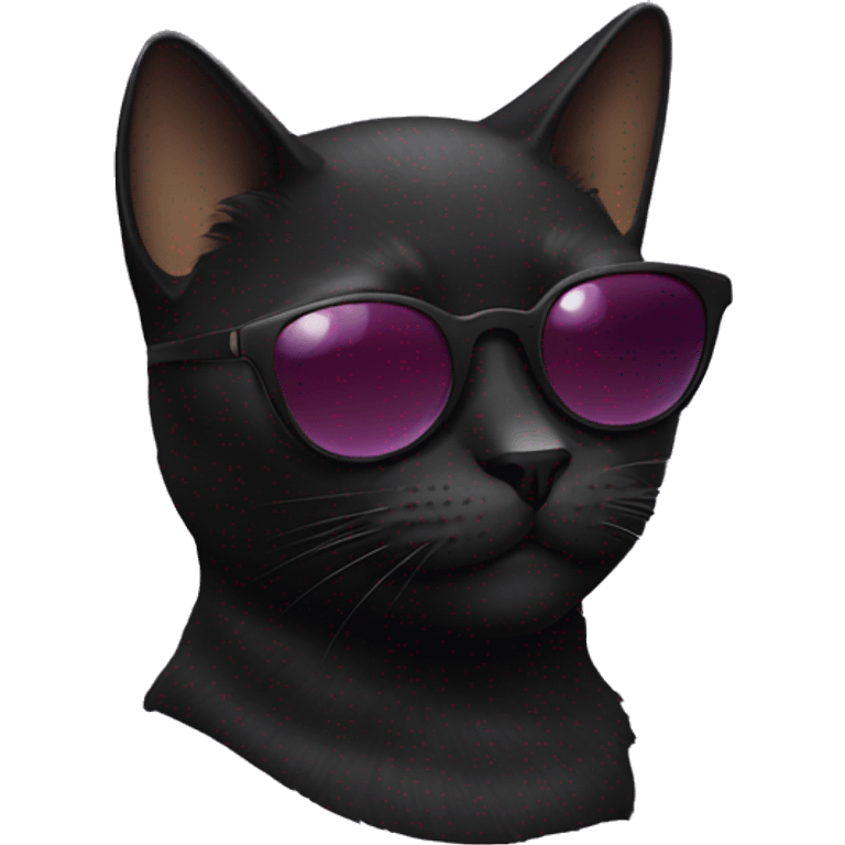 black Cat with sunglasses emoji