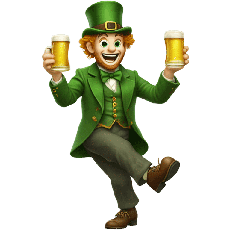 Drunk leprechaun doing a jig emoji