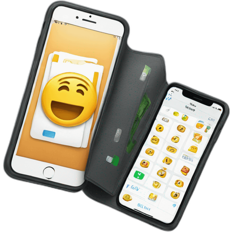 iphone with a banking app inside emoji