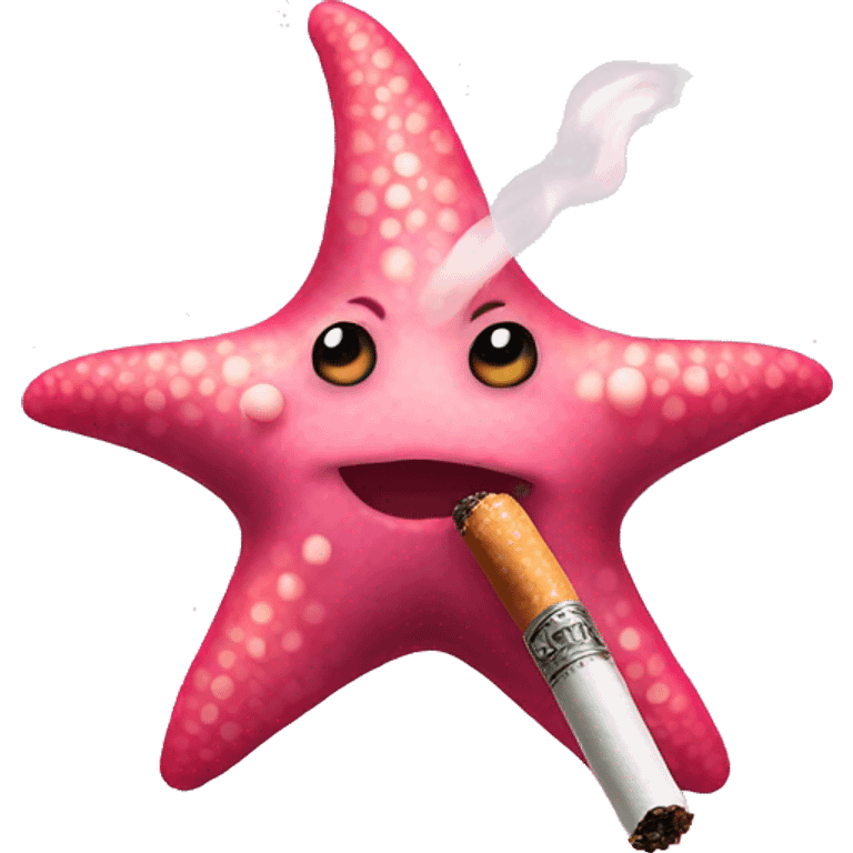 Pink star fish smoking  emoji