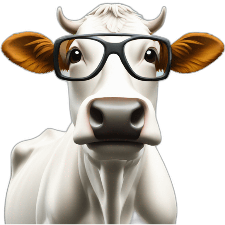 augmented reality glass on cow emoji