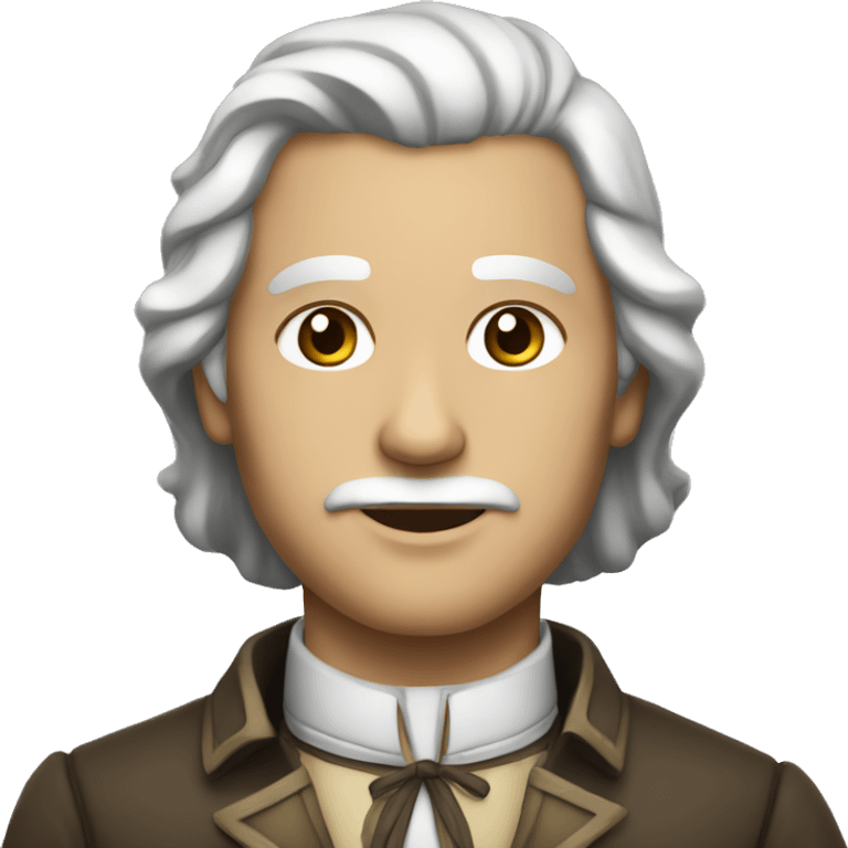 an american colonist, white skin, brown eyes, wearing a traditional suit emoji