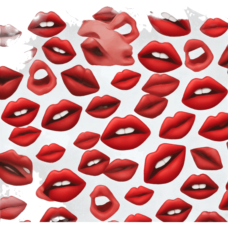 Red lip kiss print emoji