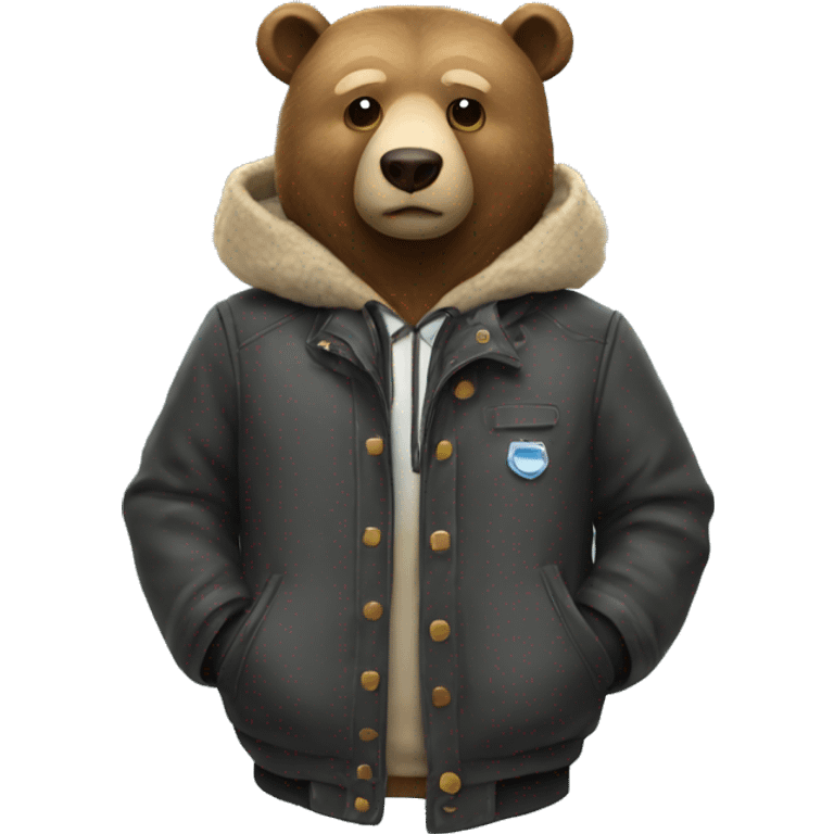 A bear in a jacket emoji